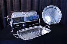 Silver Chafing Dish & Silver Trays